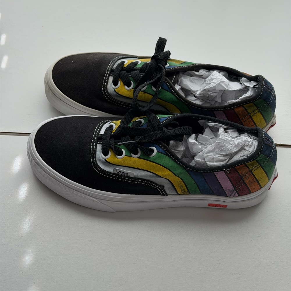 Vans Black Multicolor Stripe Sneakers
